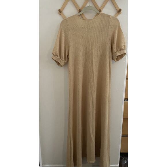 Free People Beach Midi Dress Women's Medium Montauk Sweater Yellow Simi Sheer - Picture 6 of 7